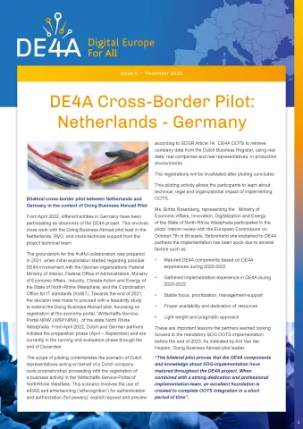 DE4A Newsletter #6 2022-12